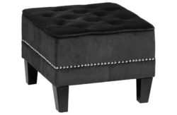 Premier Housewares Regents Park Fabric Footstool - Black